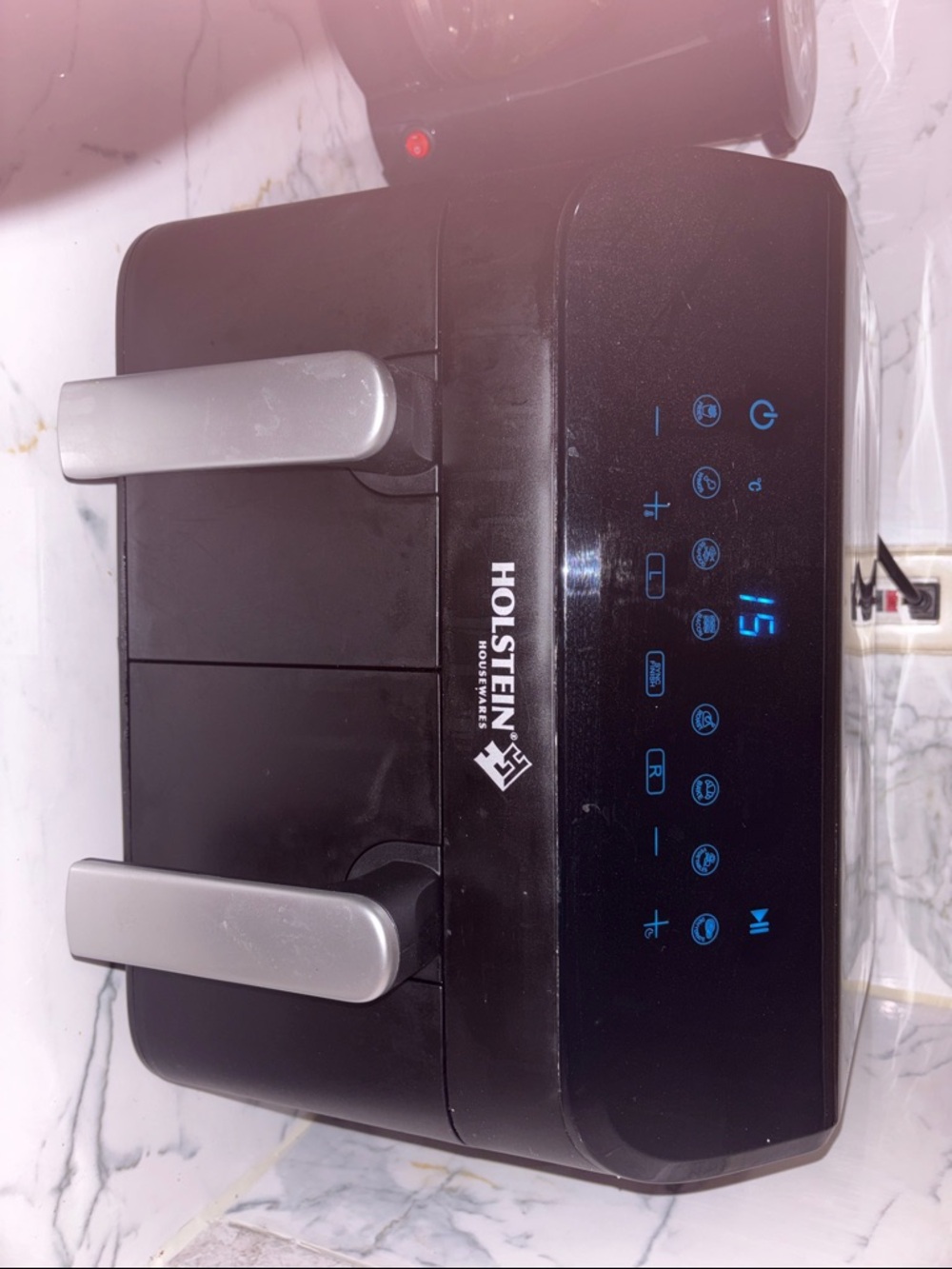 Black Dual-Basket Air Fryer with Digital Controls